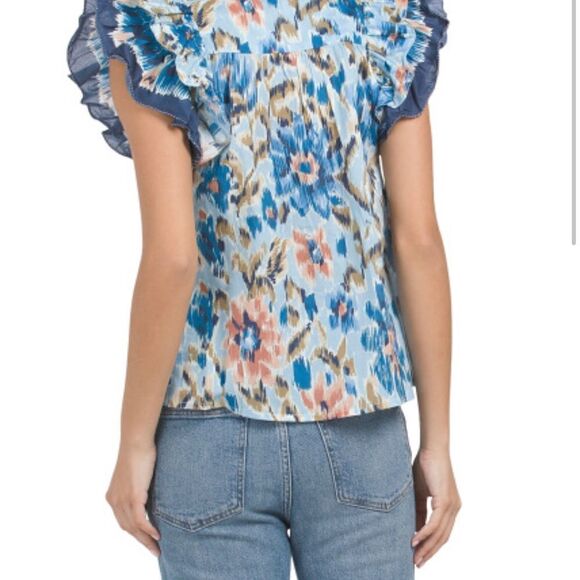 House of Harlow 1960 Revolve Zoey Ruffle Peasant Top Size Small - Picture 2 of 12